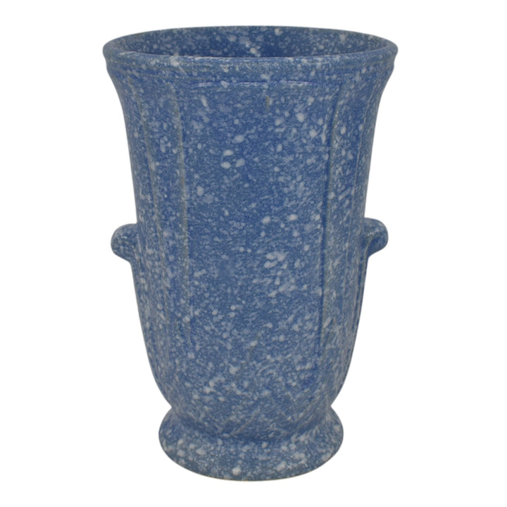 Robinson Ransbottom 1930s Vintage Ohio Pottery Blue Mottled Ceramic Vase 127 - Just Art Pottery