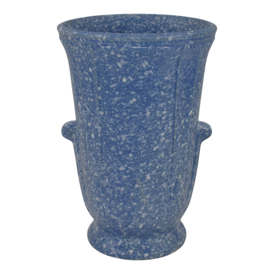 Robinson Ransbottom 1930s Vintage Ohio Pottery Blue Mottled Ceramic Vase 127 - Just Art Pottery