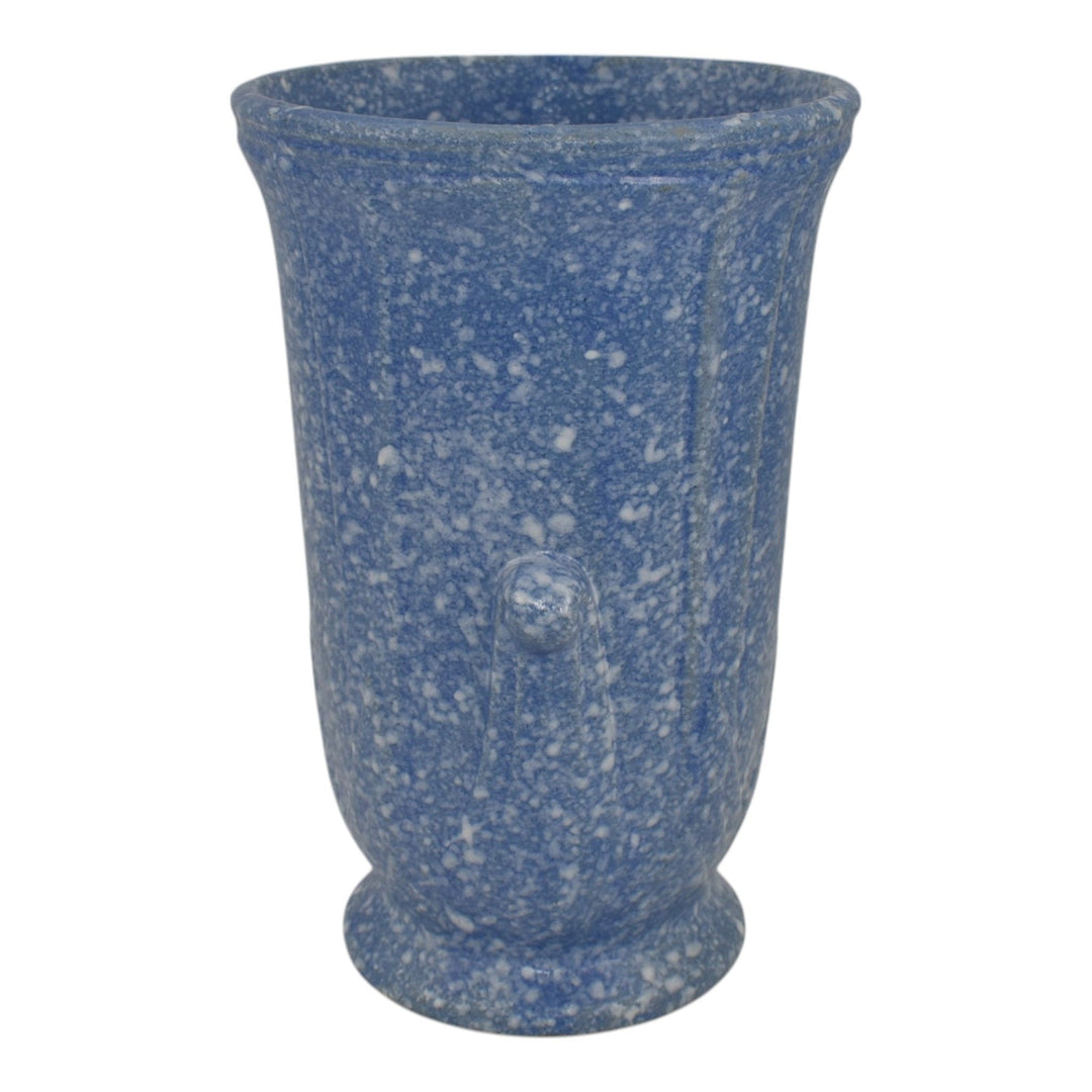 Robinson Ransbottom 1930s Vintage Ohio Pottery Blue Mottled Ceramic Vase 127 - Just Art Pottery