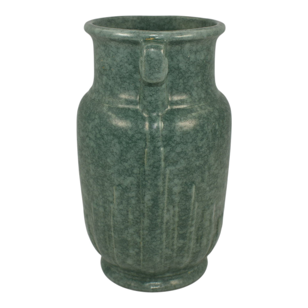 Robinson Ransbottom Victoria 1938-40 Vintage Ohio Pottery Mottled Green Vase 190 - Just Art Pottery