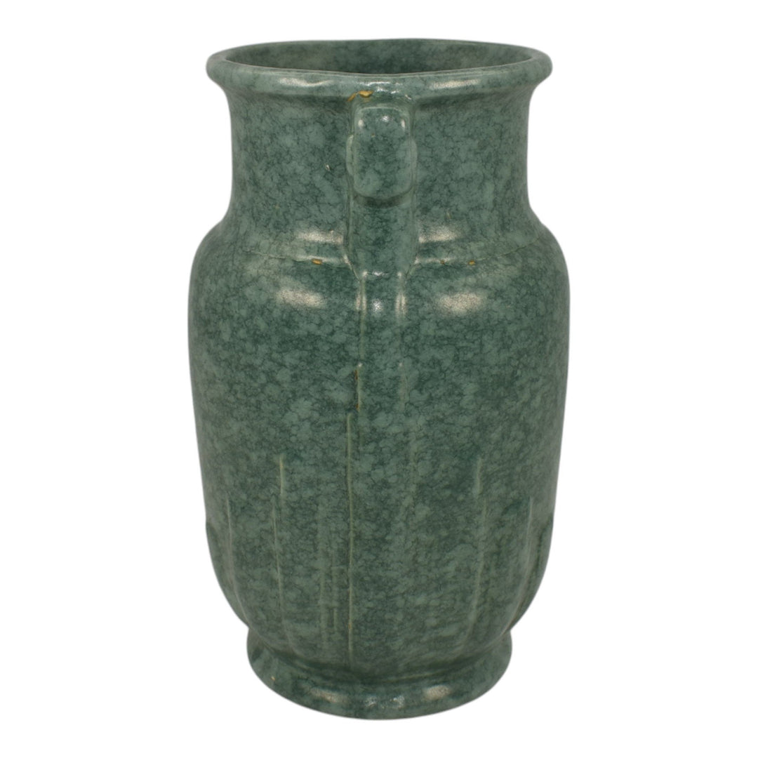 Robinson Ransbottom Victoria 1938-40 Vintage Ohio Pottery Mottled Green Vase 190 - Just Art Pottery