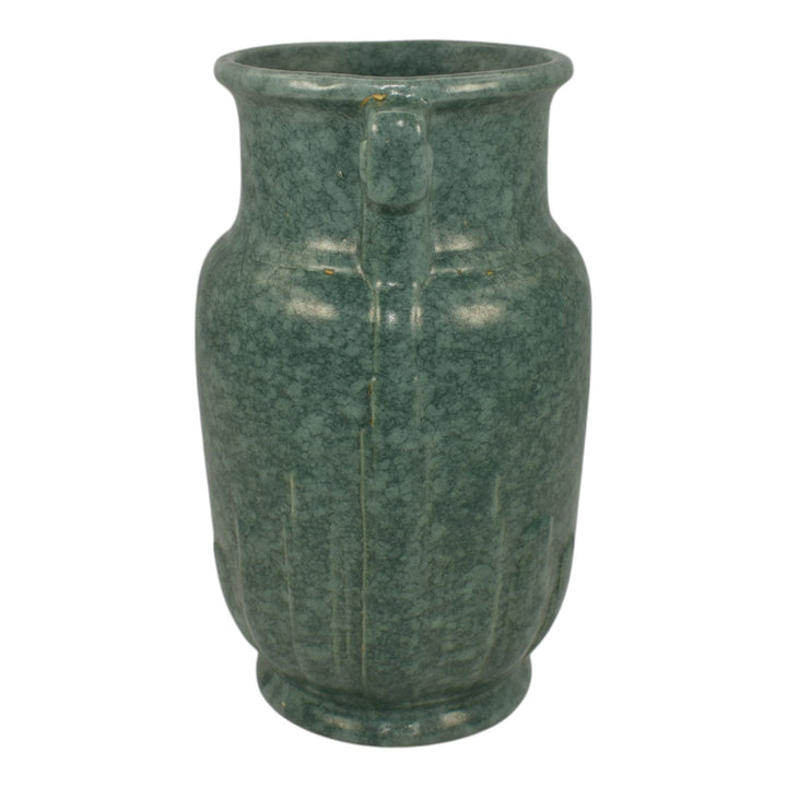 Robinson Ransbottom Victoria 1938-40 Vintage Ohio Pottery Mottled Green Vase 190 - Just Art Pottery