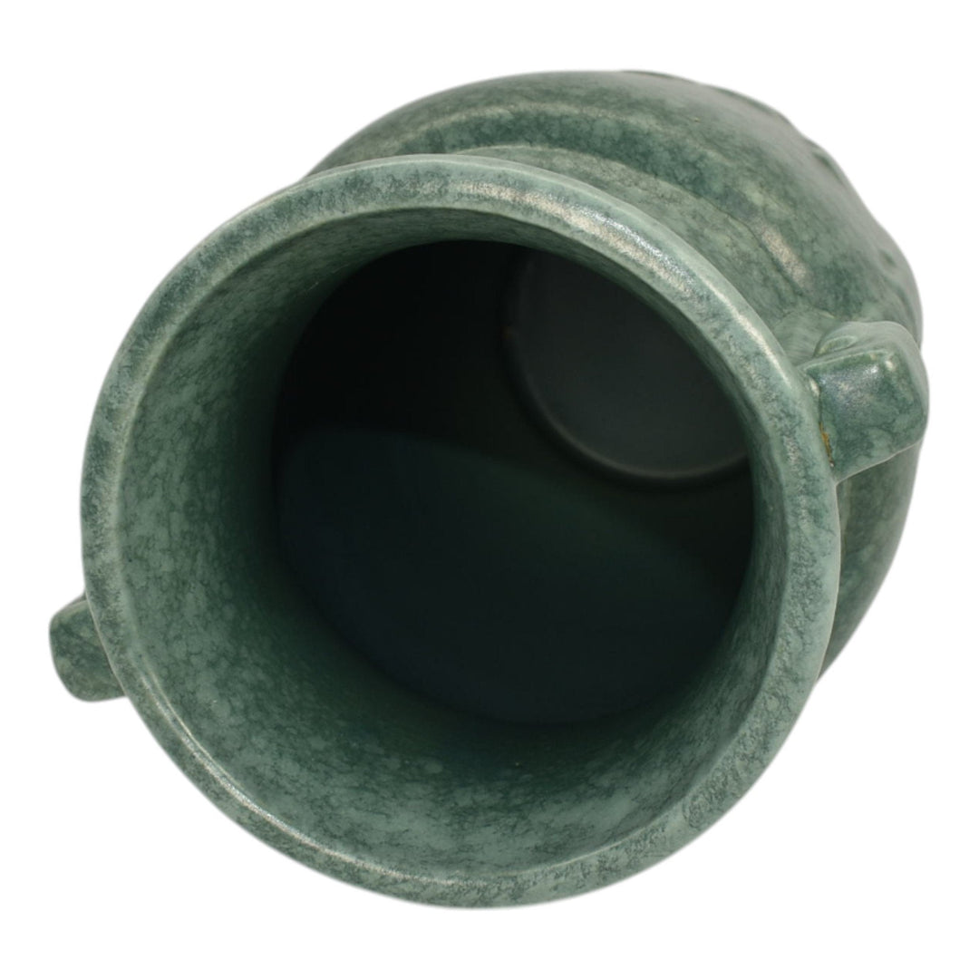 Robinson Ransbottom Victoria 1938-40 Vintage Ohio Pottery Mottled Green Vase 190 - Just Art Pottery