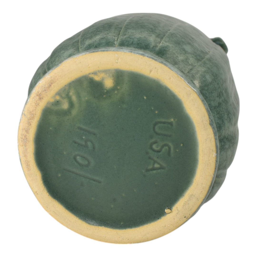 Robinson Ransbottom Victoria 1938-40 Vintage Ohio Pottery Mottled Green Vase 190 - Just Art Pottery