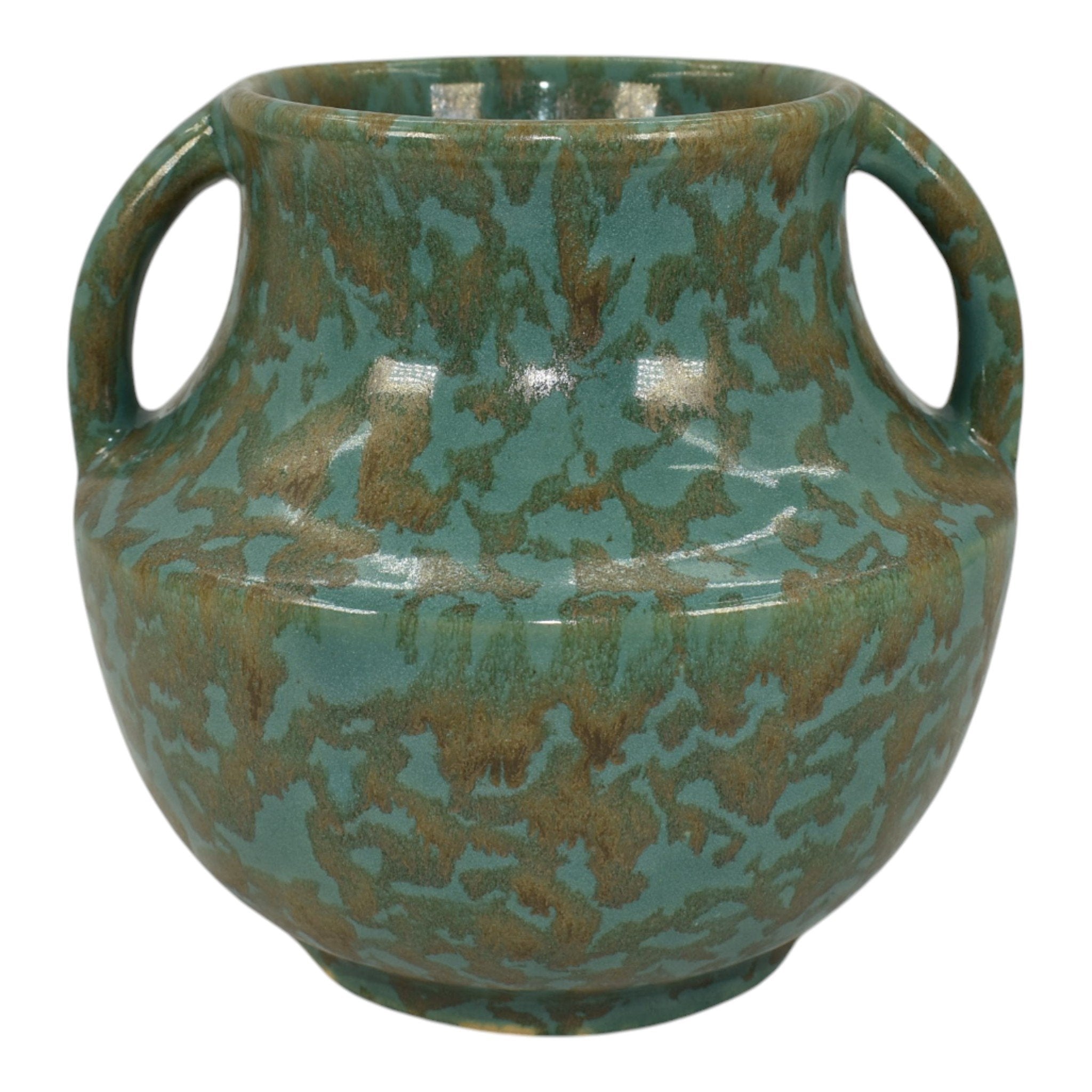 Zanesville Stoneware 1930s Vintage Art Deco Pottery Blue Ceramic