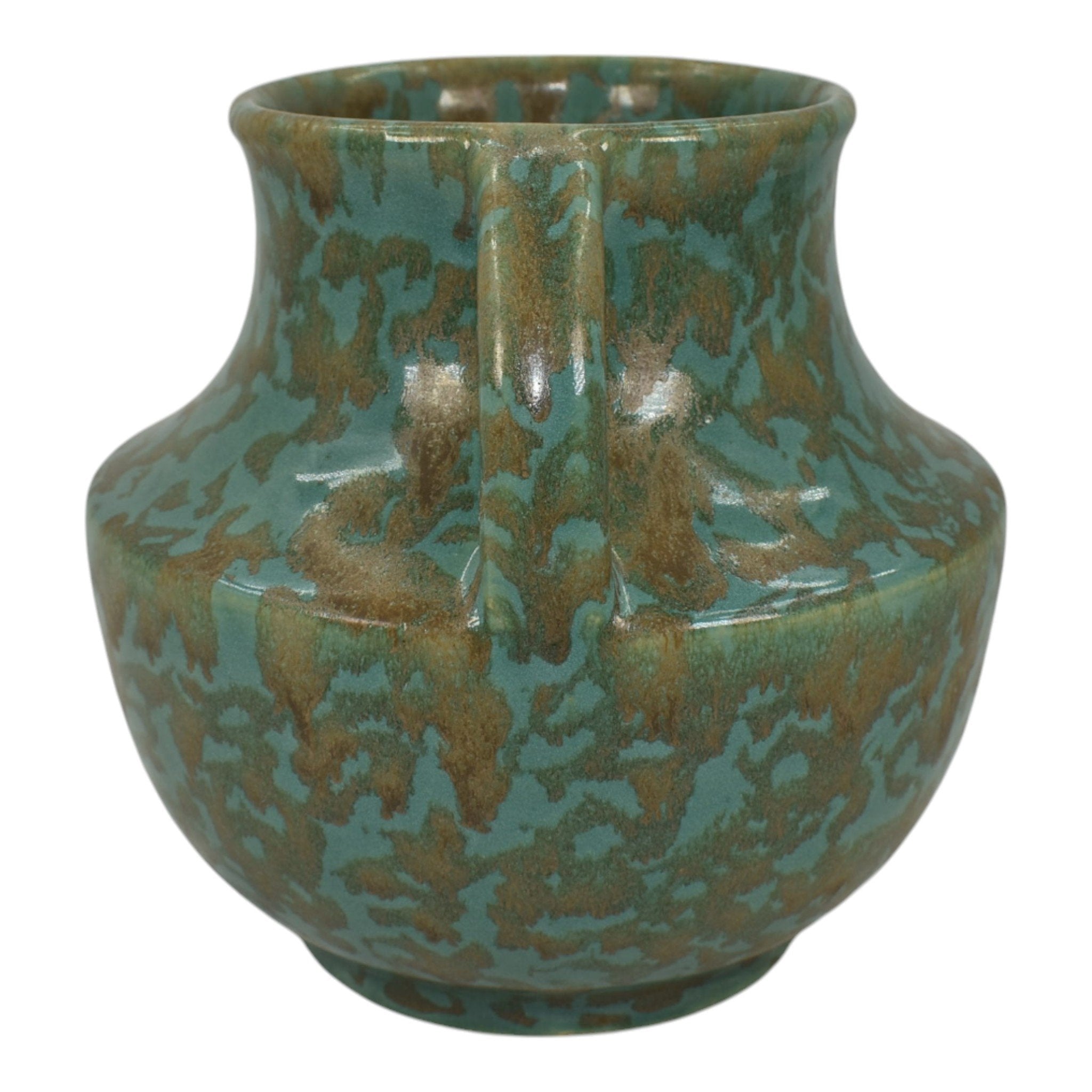 Zanesville Stoneware 1930s Vintage Art Deco Pottery Blue Ceramic