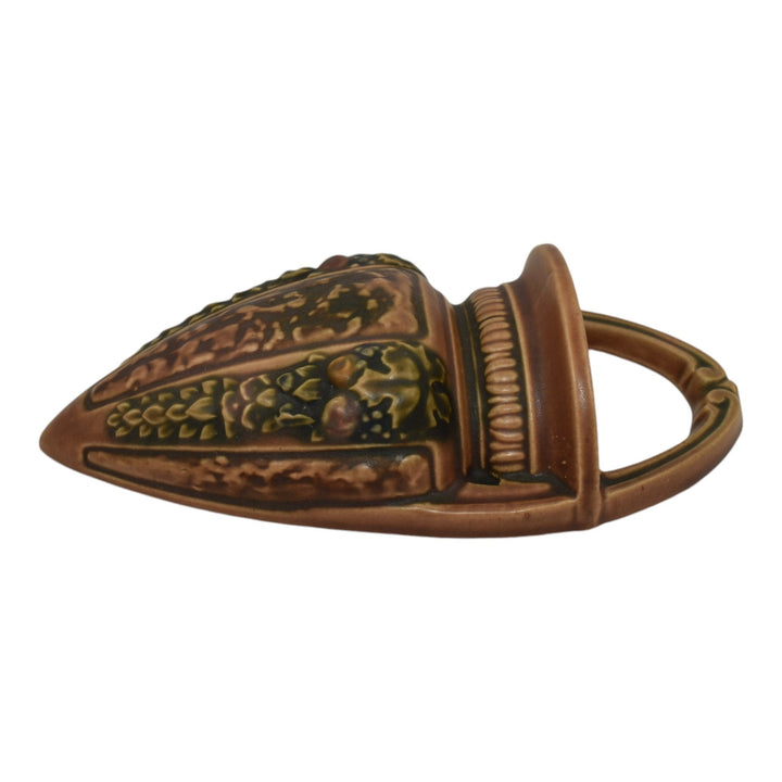 Roseville Florentine I 1920 Arts And Crafts Pottery Brown Wall Pocket 1238-8
