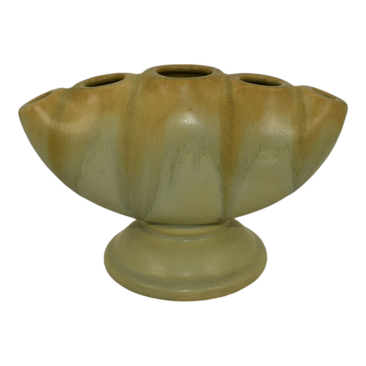 Roseville Carnelian I Green 1926 Vintage Art Pottery Ceramic Flower Frog 50-4