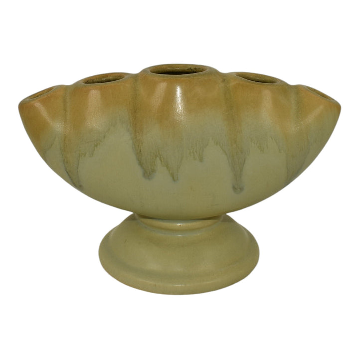 Roseville Carnelian I Green 1926 Vintage Art Pottery Ceramic Flower Frog 50-4