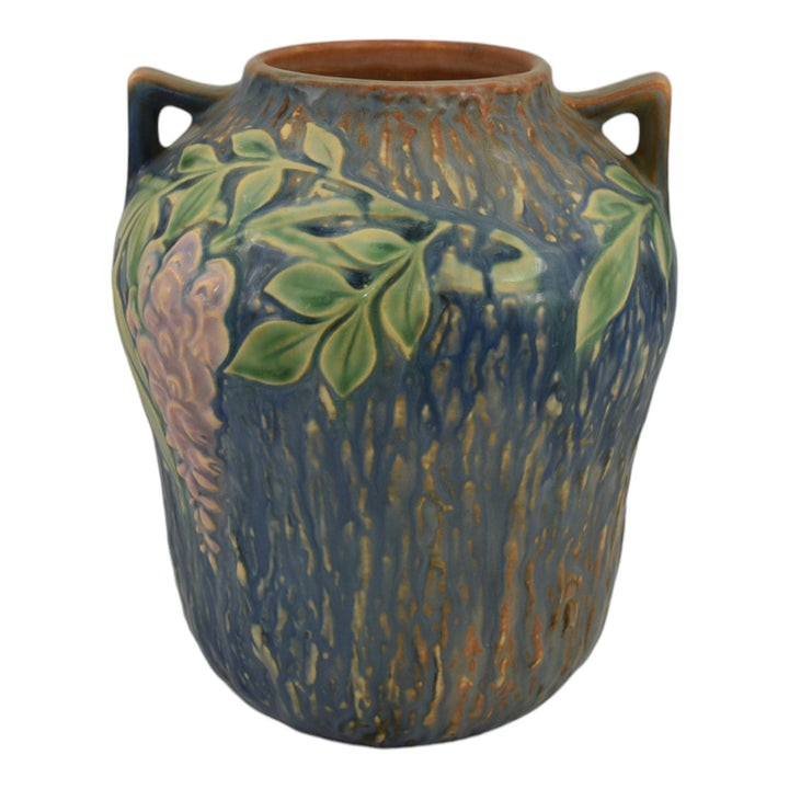 Roseville Wisteria Blue 1933 Vintage Arts And Crafts Pottery Ceramic Vase 634-7