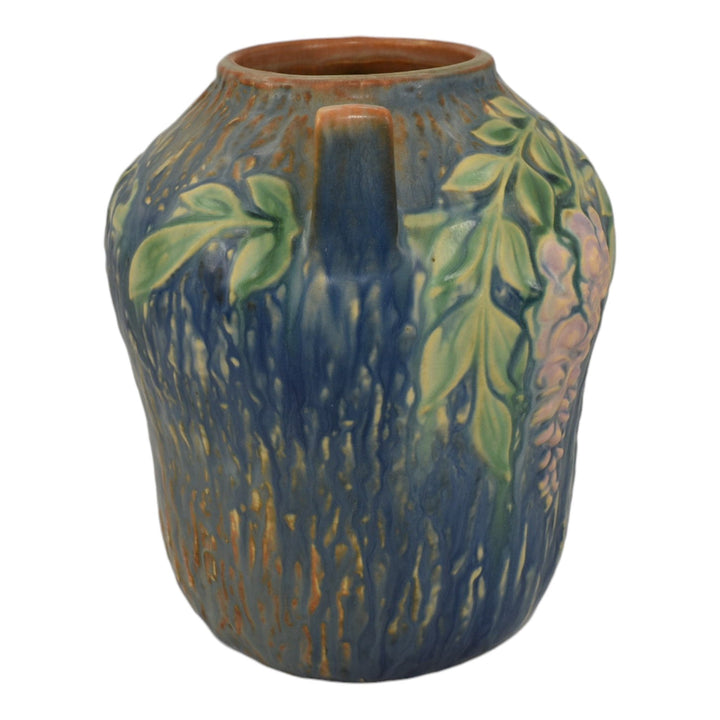 Roseville Wisteria Blue 1933 Vintage Arts And Crafts Pottery Ceramic Vase 634-7