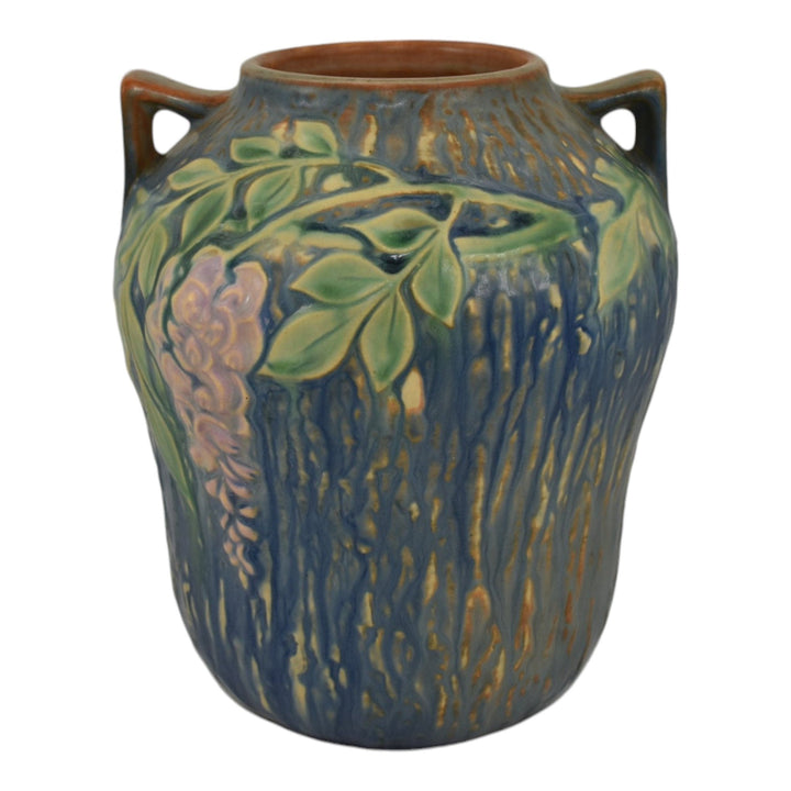 Roseville Wisteria Blue 1933 Vintage Arts And Crafts Pottery Ceramic Vase 634-7