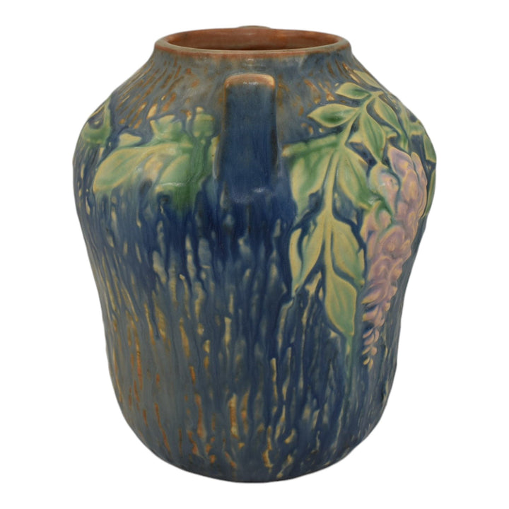 Roseville Wisteria Blue 1933 Vintage Arts And Crafts Pottery Ceramic Vase 634-7