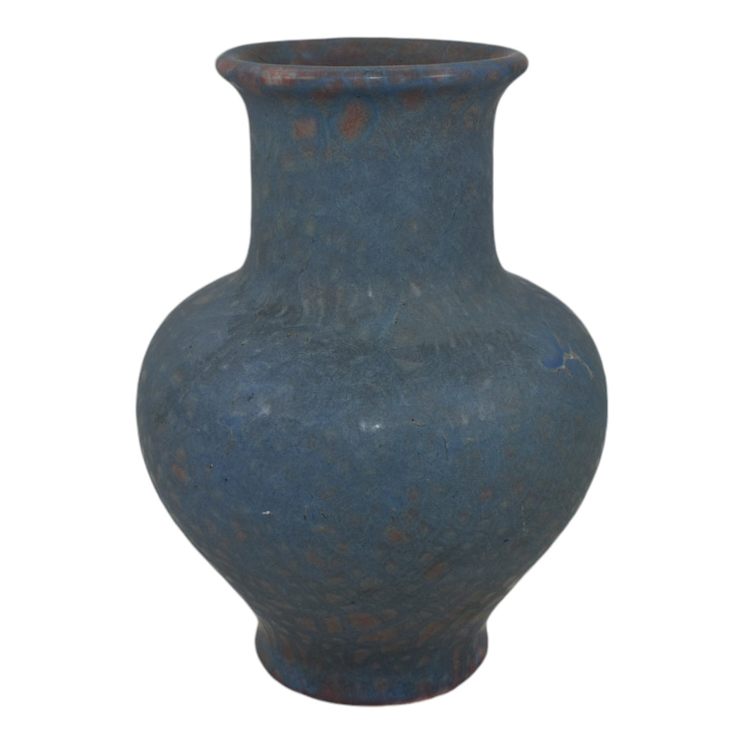 Roseville Rosecraft Blended Blue Over Pink 1916 Vintage Art Pottery Vase 45-8 - Just Art Pottery