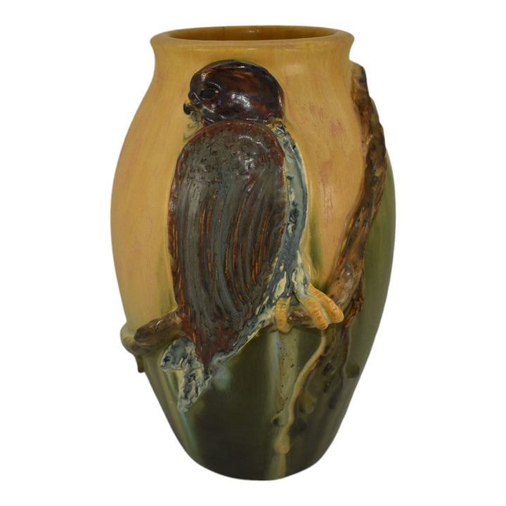 Ephraim Faience 2003 Limited Edition Hand Made Art Pottery Falcon Bird Vase 301
