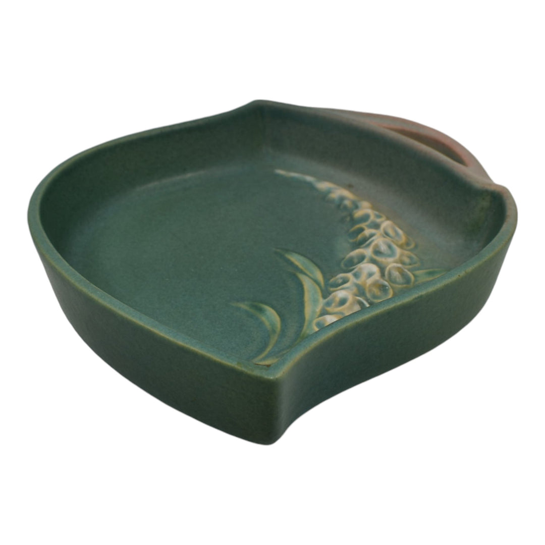 Roseville Foxglove Green 1942 Mid Century Modern Art Pottery Ceramic Tray 419-8