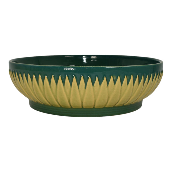 Roseville Lotus Green 1952 Vintage Mid Century Modern Pottery Ceramic Bowl L6-9