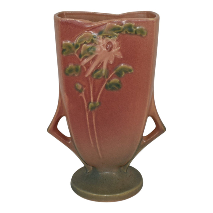 Roseville Columbine Pink 1941 Vintage Art Pottery Ceramic Vase 19-8