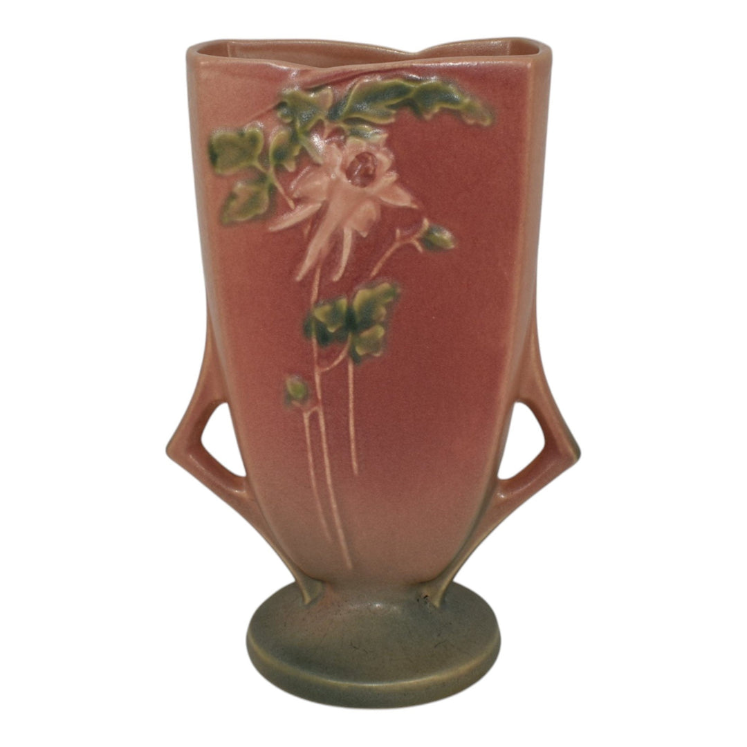 Roseville Columbine Pink 1941 Vintage Art Pottery Ceramic Vase 19-8