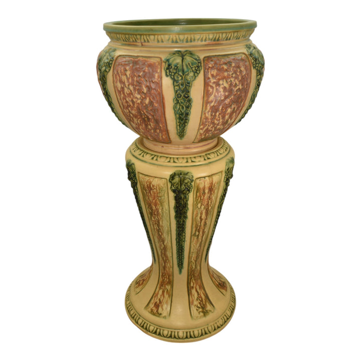Roseville Florentine II 1933 Vintage Pottery Ceramic Jardiniere Pedestal 602-10 - Just Art Pottery