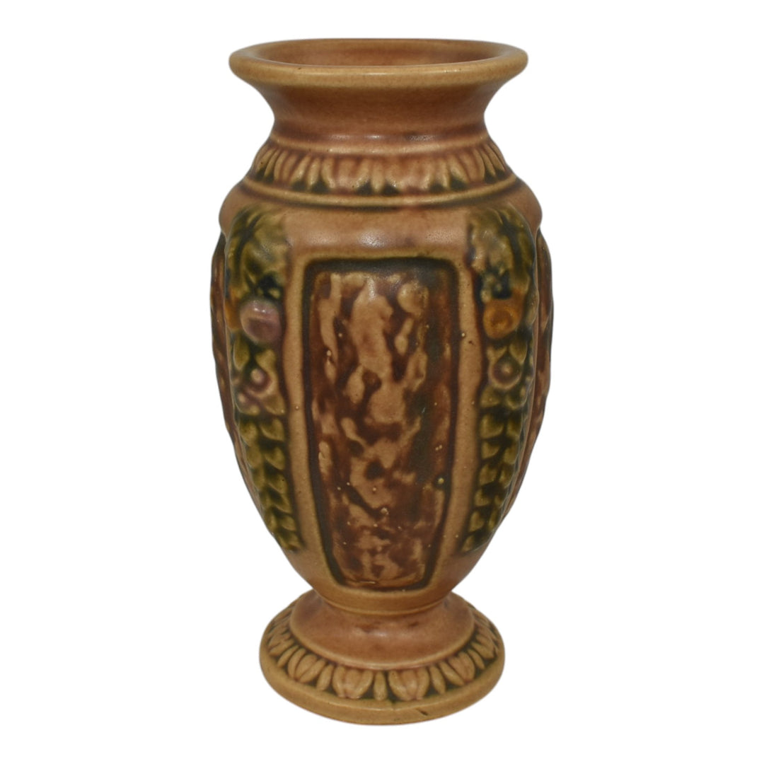 Roseville Florentine I Brown 1924 Arts and Crafts Pottery Ceramic Vase 228-6