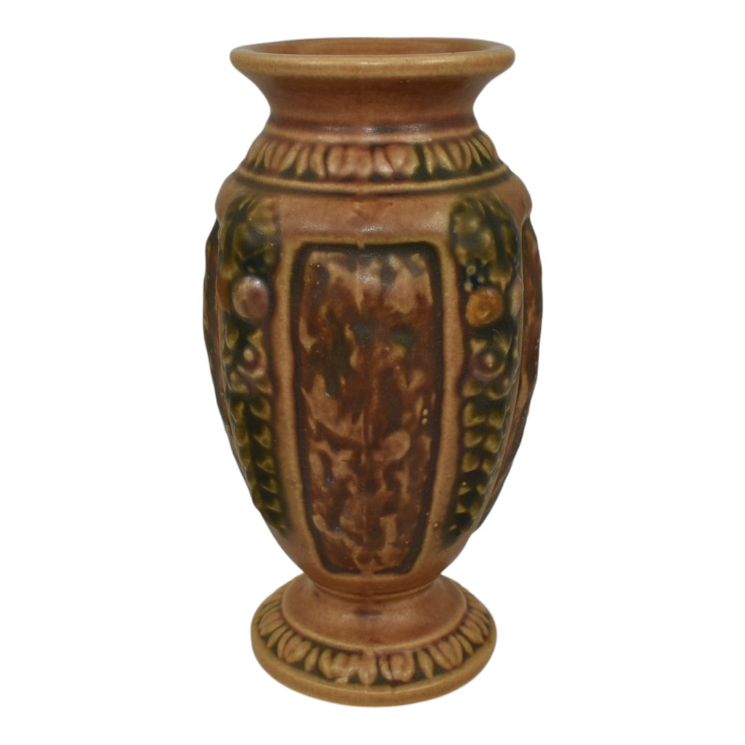 Roseville Florentine I Brown 1924 Arts and Crafts Pottery Ceramic Vase 228-6