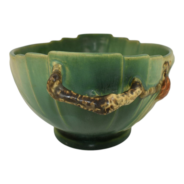 Roseville Pine Cone Green 1936 Vintage Art Pottery Ceramic Console Bowl 279-9