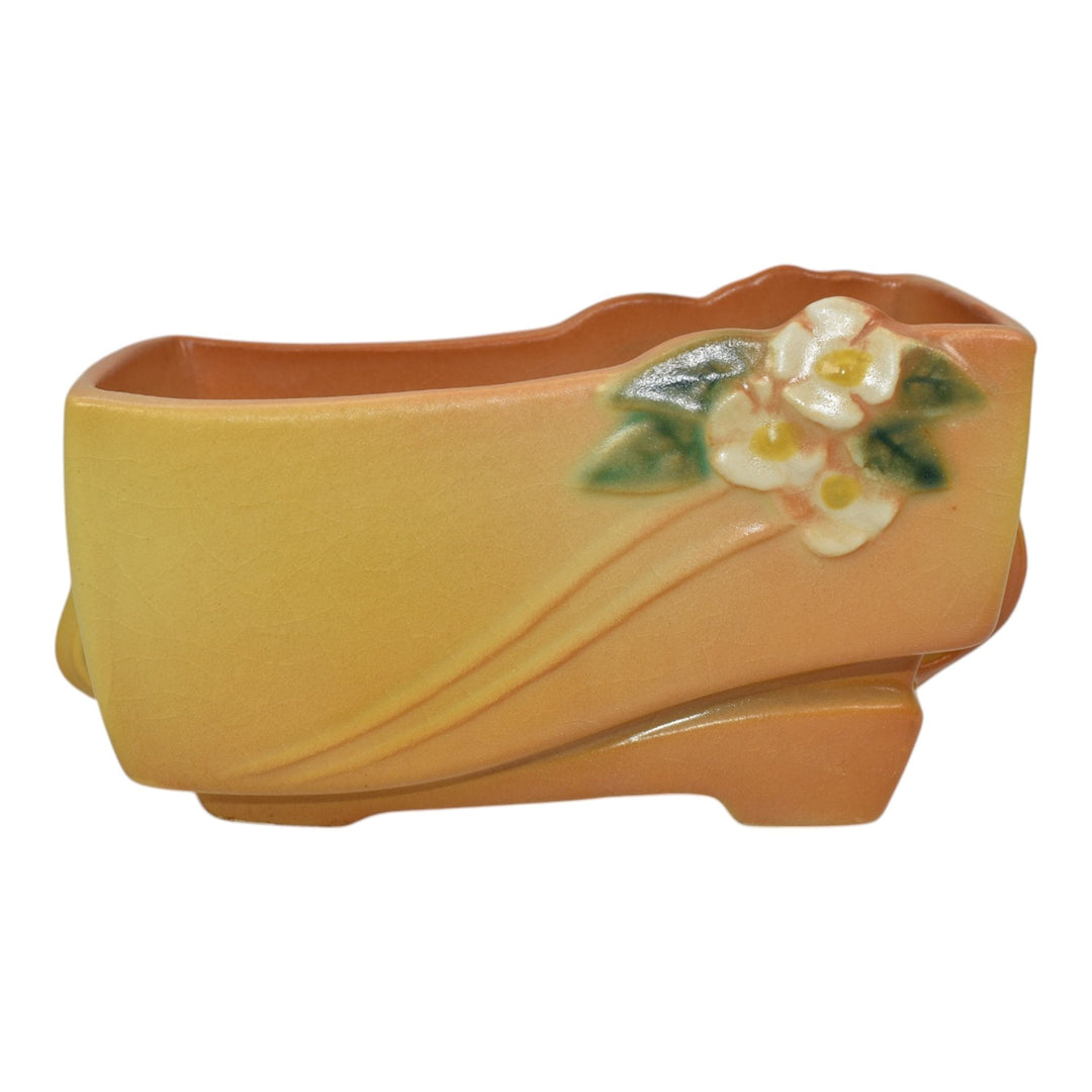 Roseville Pottery Mock Orange 1950 Yellow Mid Century Modern Planter 953-6