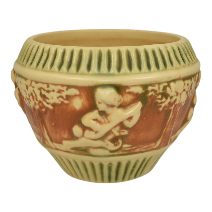 Roseville Donatello 1916 Vintage Art Pottery Ceramic Jardiniere Planter 575-4 - Just Art Pottery
