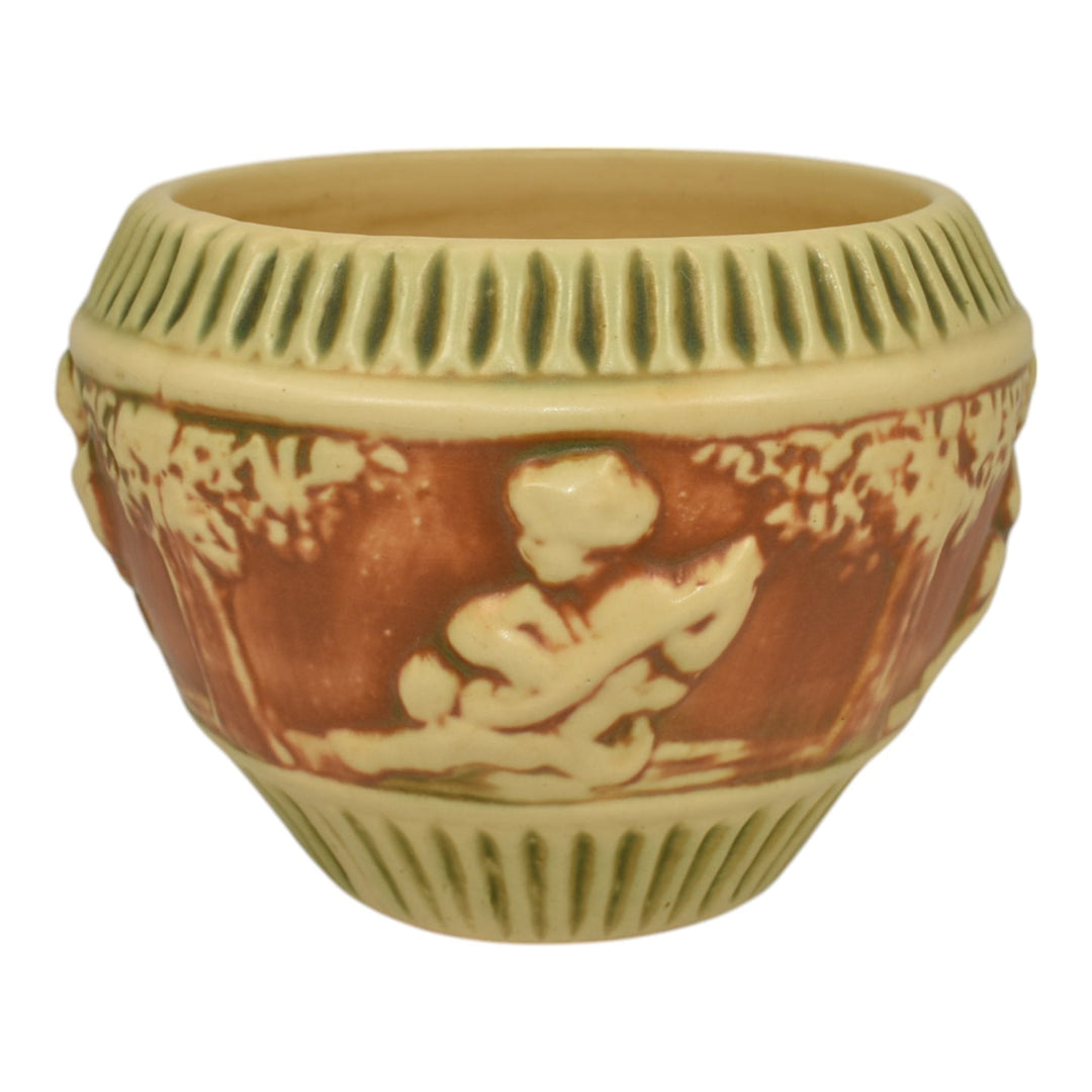 Roseville Donatello 1916 Vintage Art Pottery Ceramic Jardiniere Planter 575-4 - Just Art Pottery