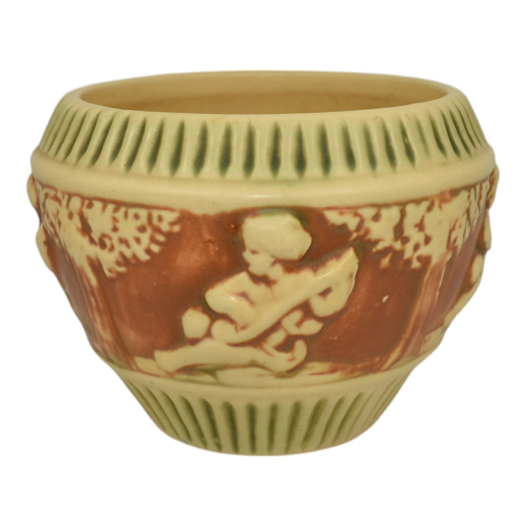 Roseville Donatello 1916 Vintage Art Pottery Ceramic Jardiniere Planter 575-4 - Just Art Pottery