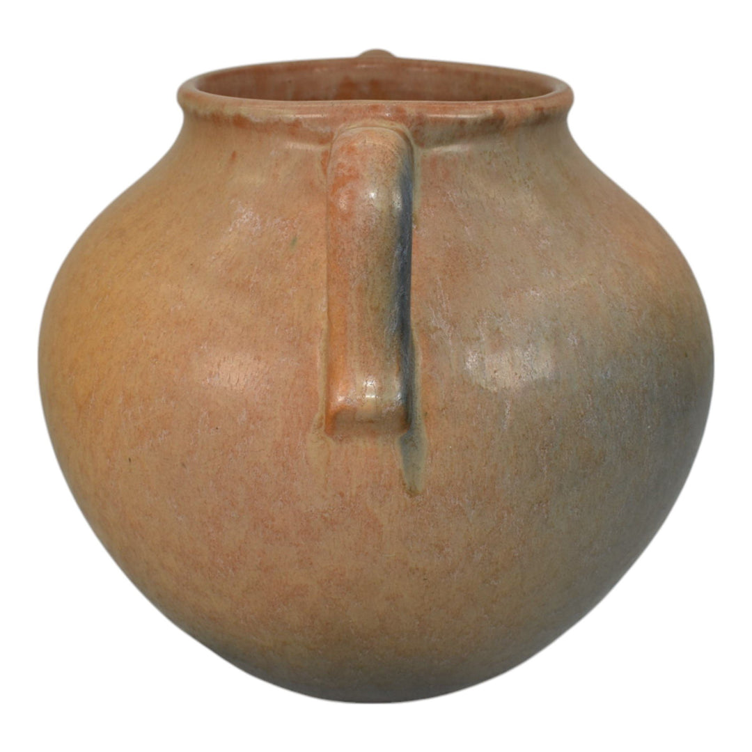 Roseville Earlam 1930 Vintage Art Pottery Tan Ceramic Handled Vase 521-7 - Just Art Pottery