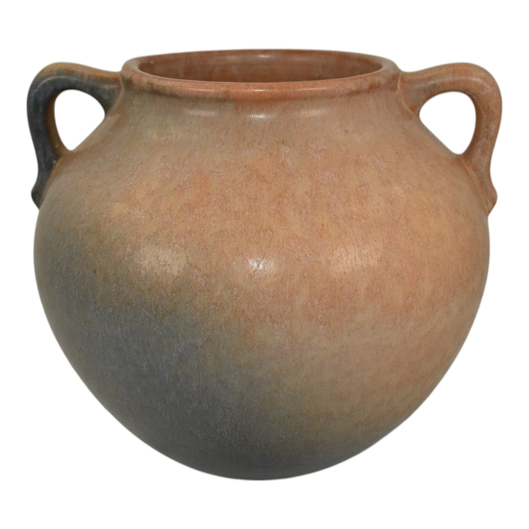 Roseville Earlam 1930 Vintage Art Pottery Tan Ceramic Handled Vase 521-7 - Just Art Pottery