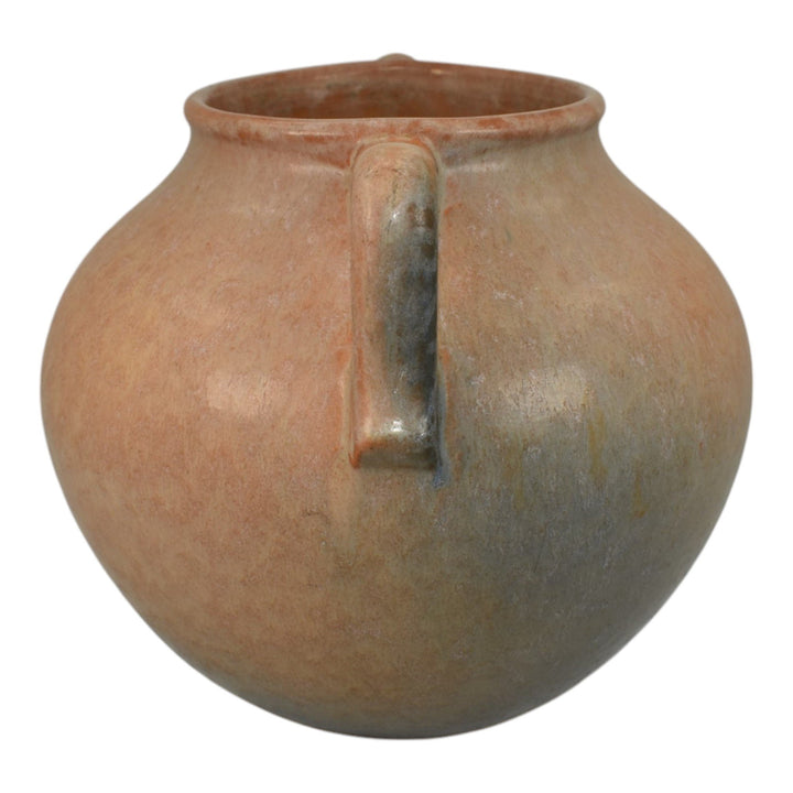 Roseville Earlam 1930 Vintage Art Pottery Tan Ceramic Handled Vase 521-7 - Just Art Pottery