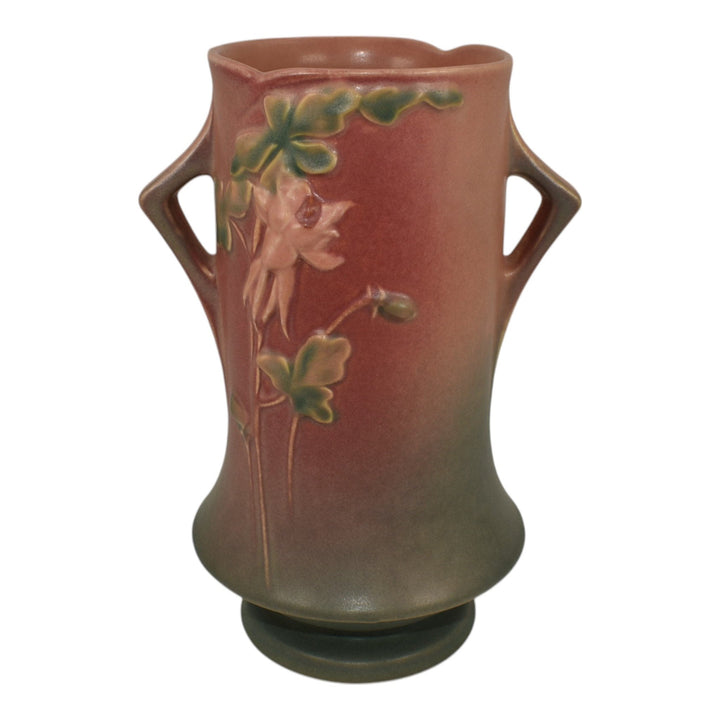 Roseville Columbine Pink 1941 Mid Century Modern Art Pottery Ceramic Vase 20-8