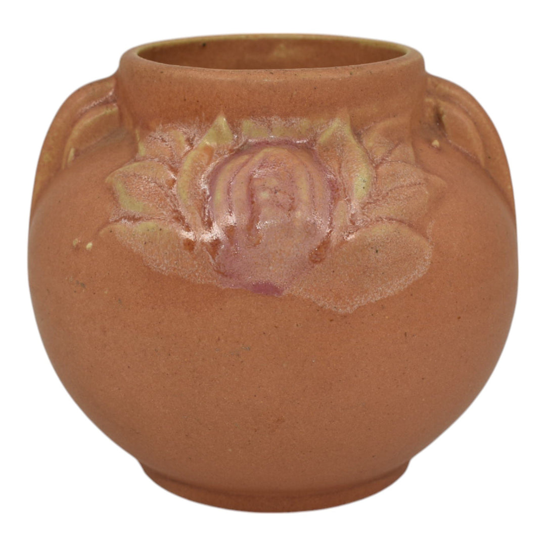 Brush McCoy Tan Pink Mid Century Modern Art Pottery Ceramic Vase 737 - Just Art Pottery