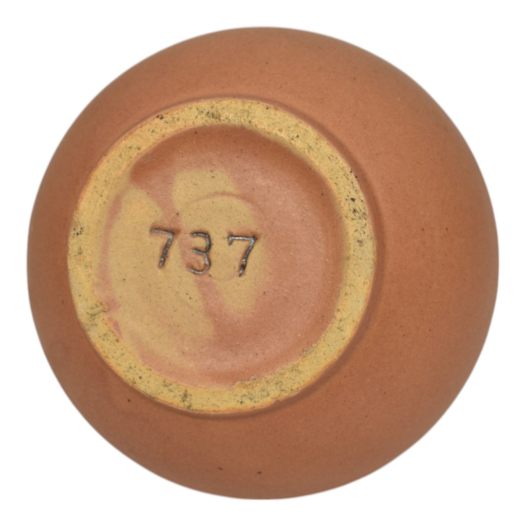 Brush McCoy Tan Pink Mid Century Modern Art Pottery Ceramic Vase 737 - Just Art Pottery