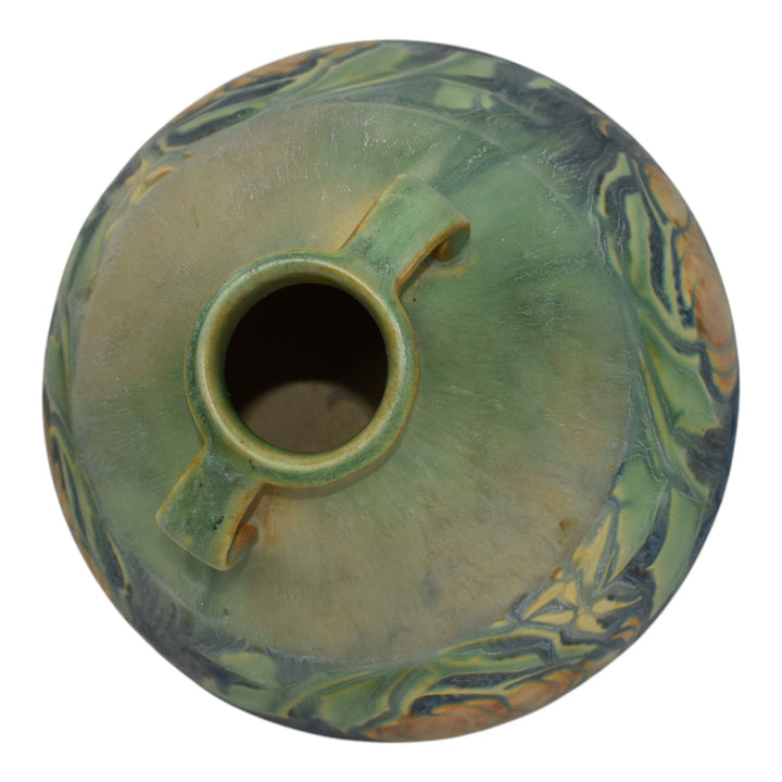 Roseville Baneda Green 1932 Vintage Art Pottery Ceramic Squat Vase 603-4