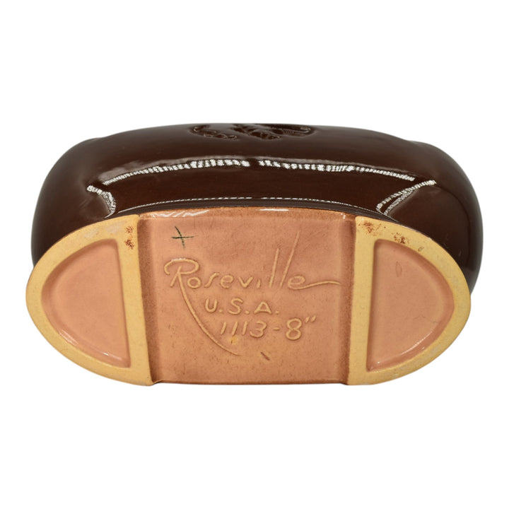 Roseville Mayfair Brown 1952 Vintage Art Pottery Ceramic Planter 1113-8 - Just Art Pottery