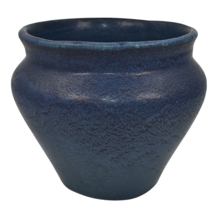 Weller Frosted Matte Blue Vintage Arts And Crafts Pottery Vase - Just Art Pottery