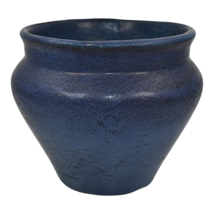 Weller Frosted Matte Blue Vintage Arts And Crafts Pottery Vase - Just Art Pottery