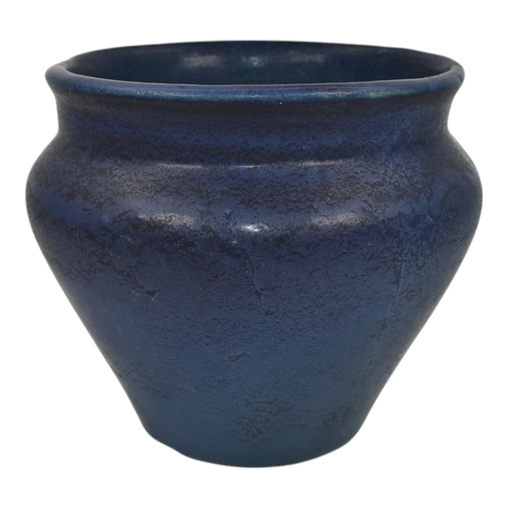 Weller Frosted Matte Blue Vintage Arts And Crafts Pottery Vase - Just Art Pottery