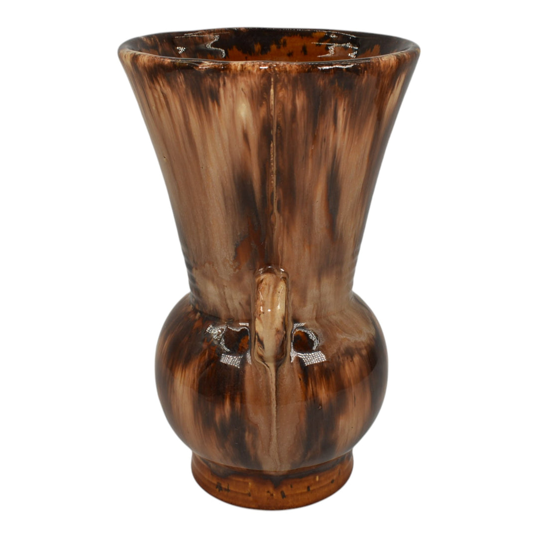 Brush McCoy 1930s Vintage Art Deco Pottery Brown Onyx Ceramic Vase 527 - Just Art Pottery