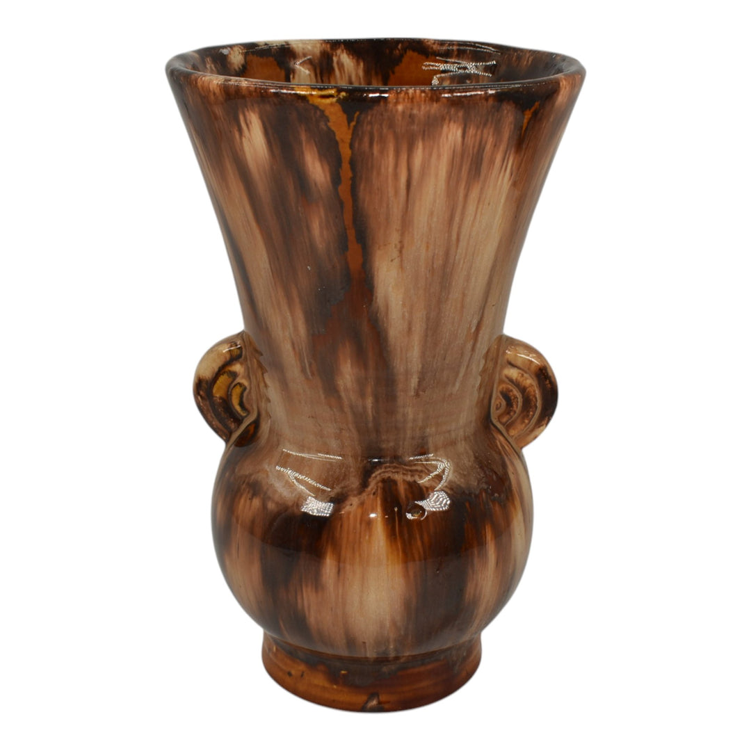 Brush McCoy 1930s Vintage Art Deco Pottery Brown Onyx Ceramic Vase 527 - Just Art Pottery