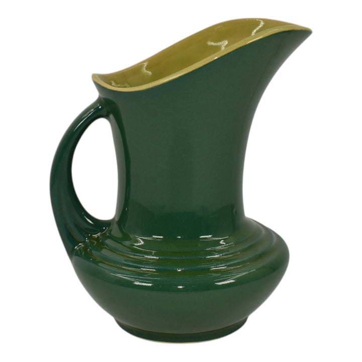 Roseville Mayfair Green 1952 Vintage Mid Century Modern Pottery Pitcher 1103-6