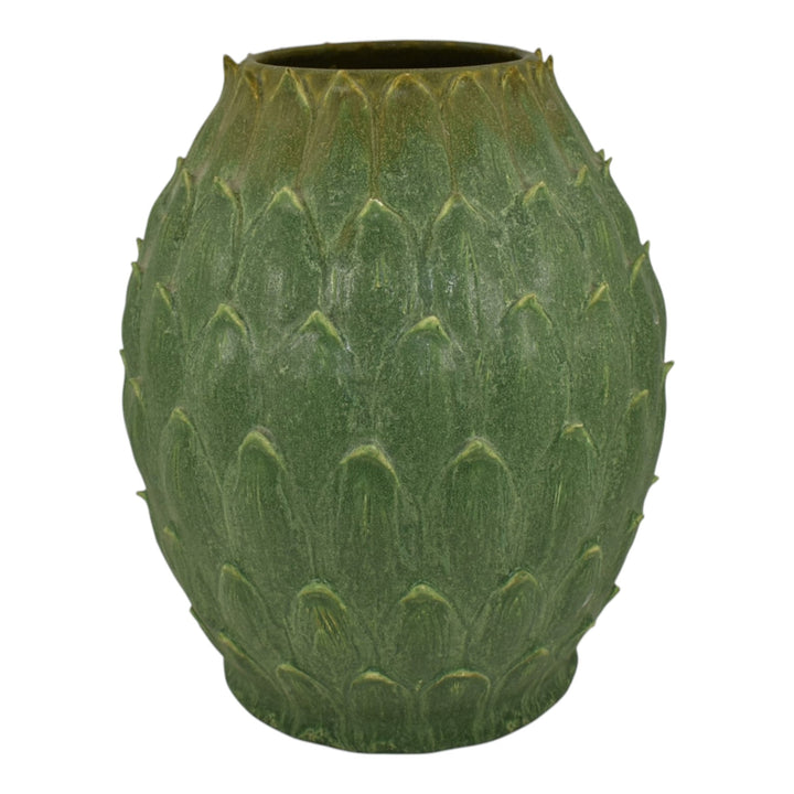 Jonathan White Odd Inq Studio Art Pottery Matte Green Artichoke Ceramic Vase