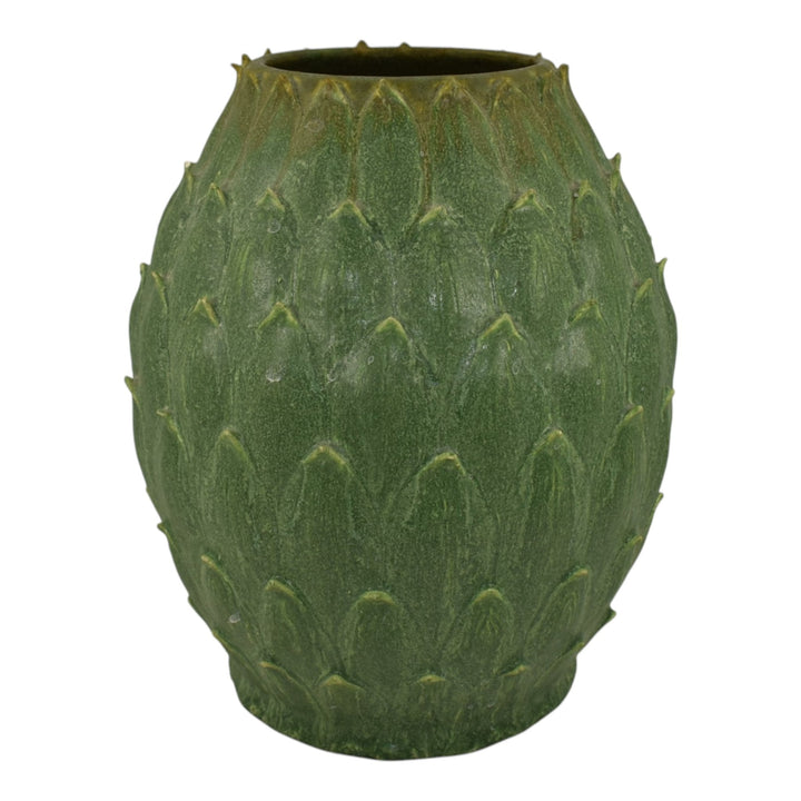 Jonathan White Odd Inq Studio Art Pottery Matte Green Artichoke Ceramic Vase