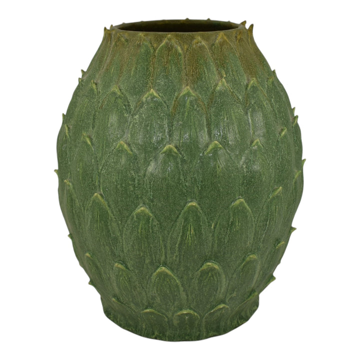 Jonathan White Odd Inq Studio Art Pottery Matte Green Artichoke Ceramic Vase