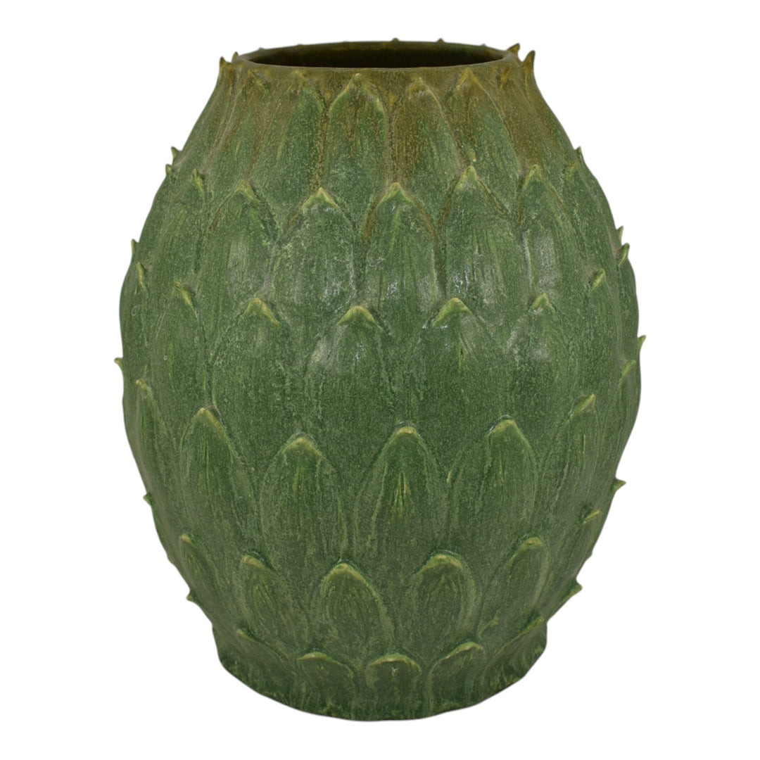 Jonathan White Odd Inq Studio Art Pottery Matte Green Artichoke Ceramic Vase