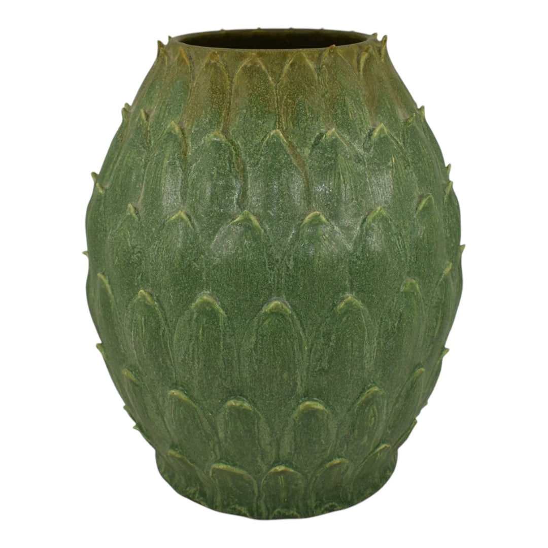 Jonathan White Odd Inq Studio Art Pottery Matte Green Artichoke Ceramic Vase